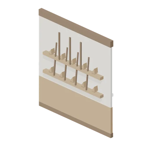 Dojo Wall With Weapon Rack (Martial Arts Dojo and Fight Stages)