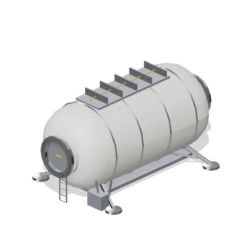 Rigid cylinder crew habitat on legs (Lunar Surface Colony and Rovers)