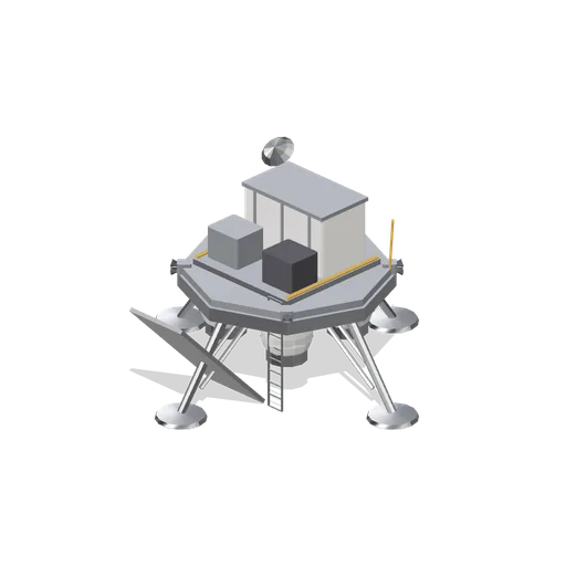 Cargo lander with unloading ramp (Lunar Surface Colony and Rovers)