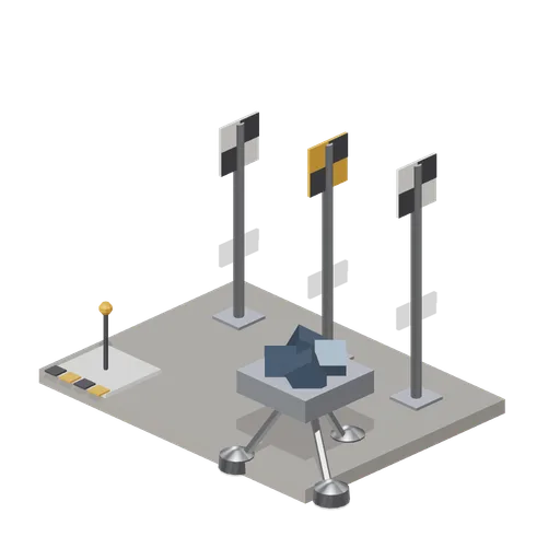 Survey marker array (Moon Base Colony and Lunar Rovers)