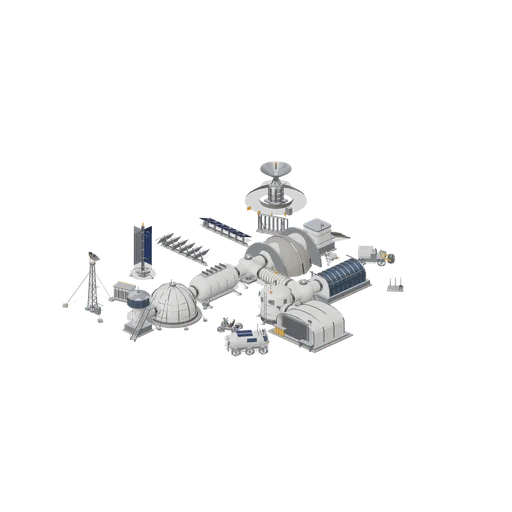 Lunar Colony Overview (Lunar Surface Colony and Rovers)