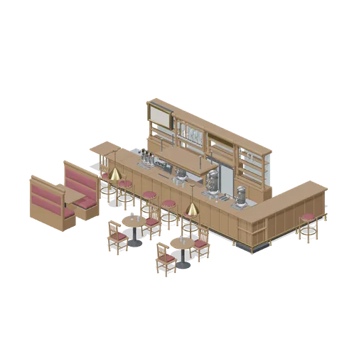 Working bar with back bar and dispense (Bar, Pub and Brewery Taproom)