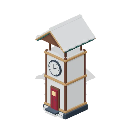 Village Clock Belfry (Alpine Snow Village)