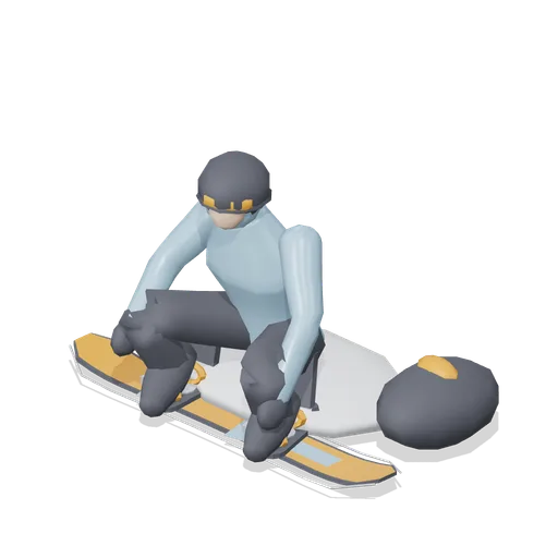 Rider seated strapping in (Backcountry Snowboarding and Avalanche Safety)