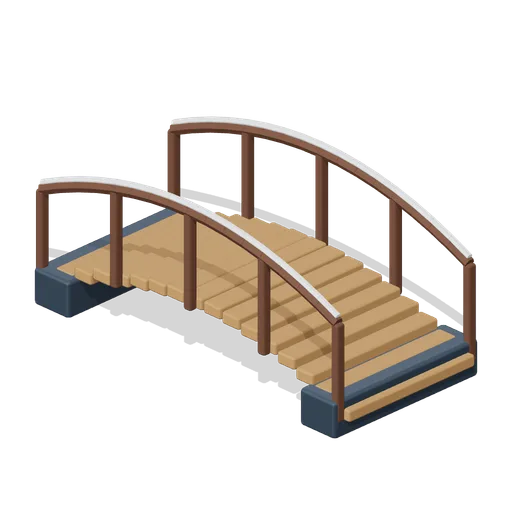 Arched Timber Footbridge (Alpine Snow Village)