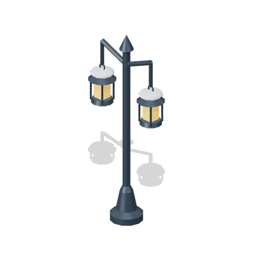 Twin Lantern Streetlight (Alpine Snow Village)