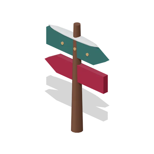 Mountain Wayfinding Post (Alpine Snow Village)