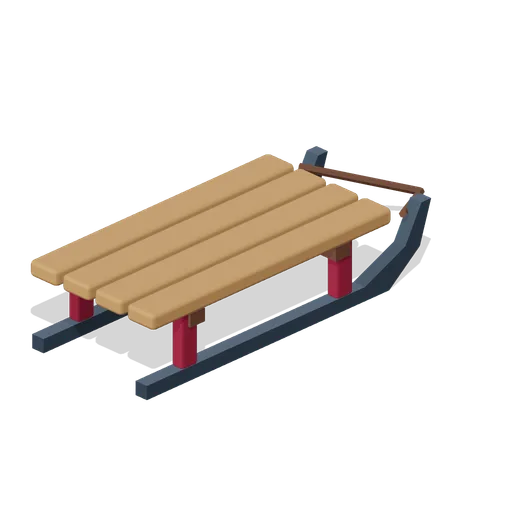 Carved Runner Sled (Alpine Snow Village)