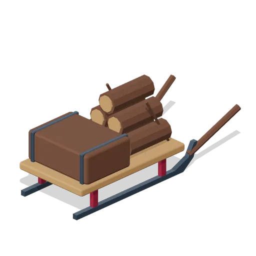 Firewood Cargo Sledge (Alpine Snow Village)
