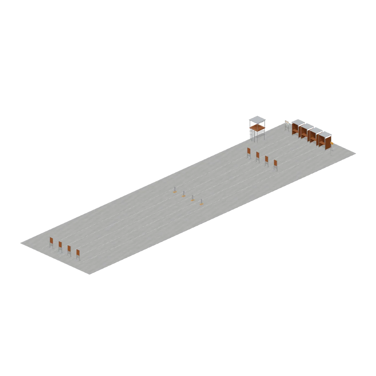 FPS Guns and Shooting Range assembled scene