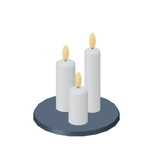 Winter Candle Trio (Alpine Snow Village)