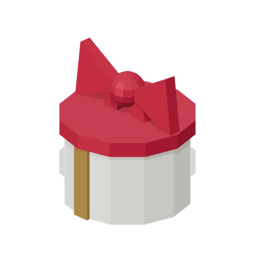 Round hatbox gift (Christmas Village)