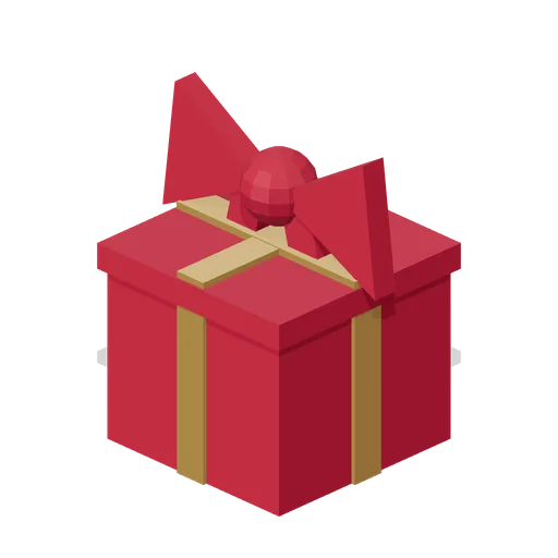 Ribbon-wrapped gift (Christmas Village)