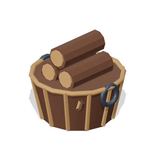 Split Log Basket (Alpine Snow Village)