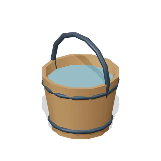 Frozen Wooden Water Bucket (Alpine Snow Village)