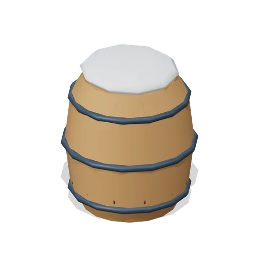 Snow Crowned Oak Barrel (Alpine Snow Village)