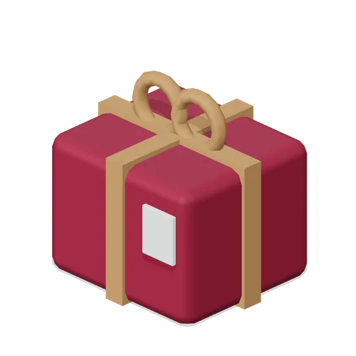 Ribbon Wrapped Winter Parcel (Alpine Snow Village)