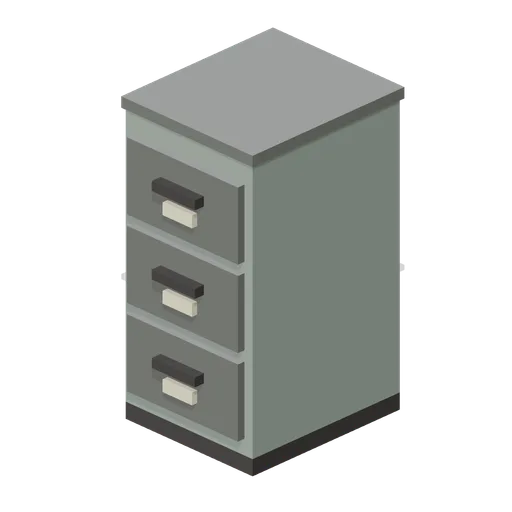 Signal House: Three-drawer file cabinet