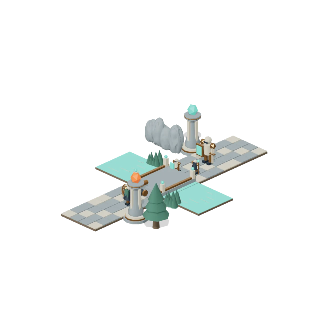 Sunfall Rift: MOBA asset pack assembled scene