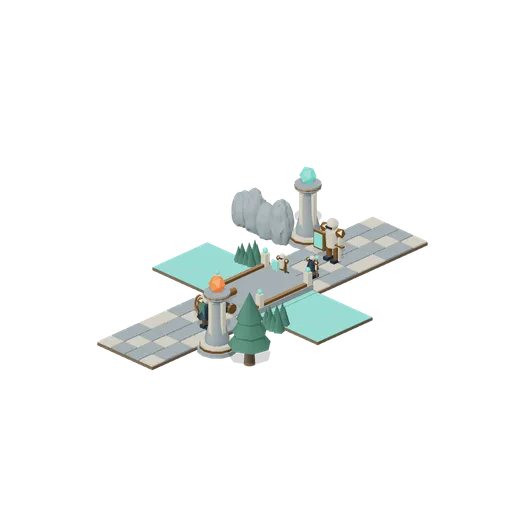 Mid-lane standoff (Sunfall Rift: MOBA asset pack)
