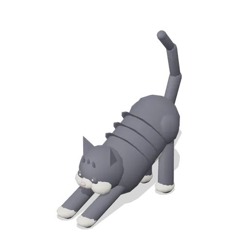 Cat Stretching (Tuxedo) (Companion Animals and Pet Home)