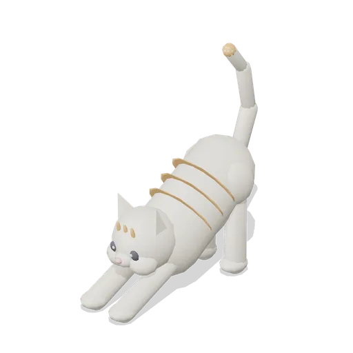 Cat Stretching (Calico) (Companion Animals and Pet Home)