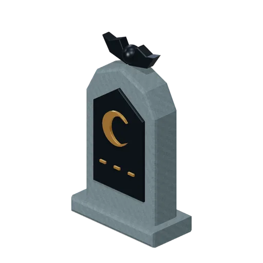 Raven-crested headstone (Hollowwick Halloween)