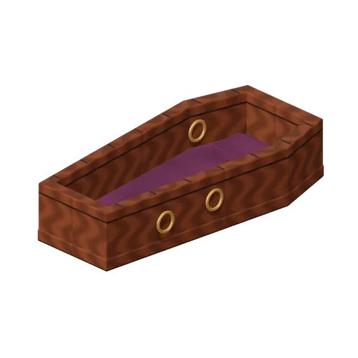 Velvet-lined open coffin (Hollowwick Halloween)