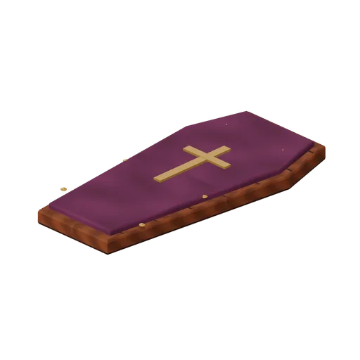 Brass-trimmed coffin lid (Hollowwick Halloween)