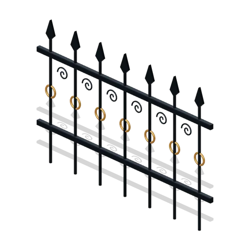 Scrollwork iron fence (Hollowwick Halloween)