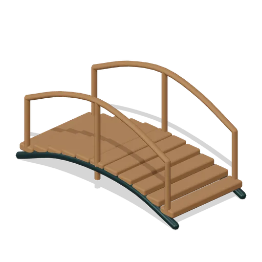 Arched timber footbridge (Almanac Gardens)
