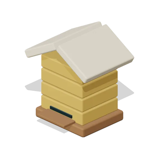 Painted garden beehive (Almanac Gardens)