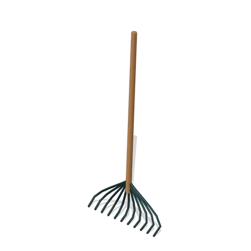 Fan-shaped leaf rake (Almanac Gardens)