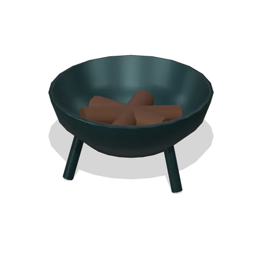 Log-filled garden fire bowl (Almanac Gardens)
