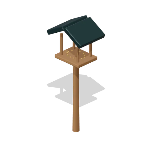 Roofed winter bird feeder (Almanac Gardens)