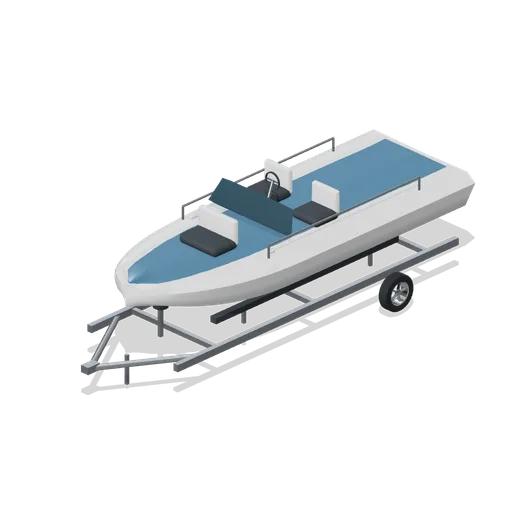 Bowrider on single-axle trailer (Powerboat Racing and Launch Ramp)