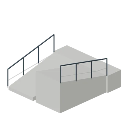 Switchback stadium access ramp (American Football Stadium Kit)