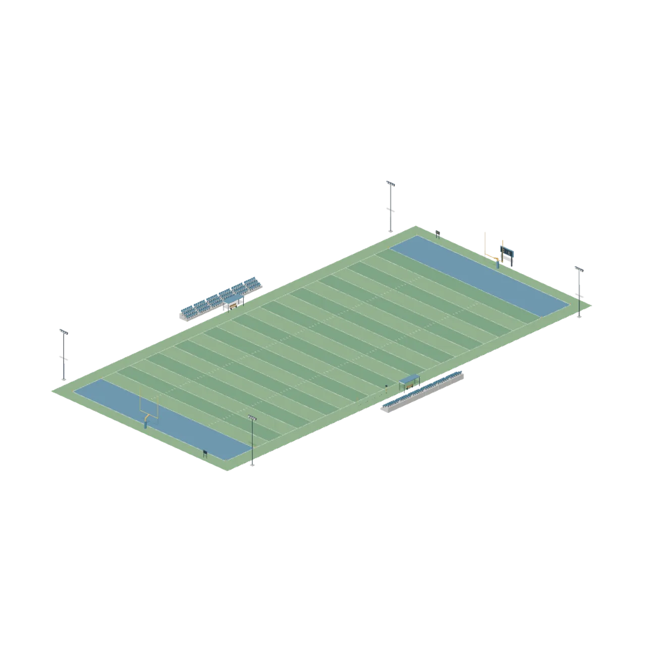 American Football Stadium Kit assembled scene