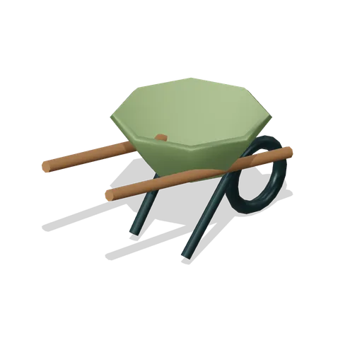 Pressed metal wheelbarrow (Almanac Gardens)