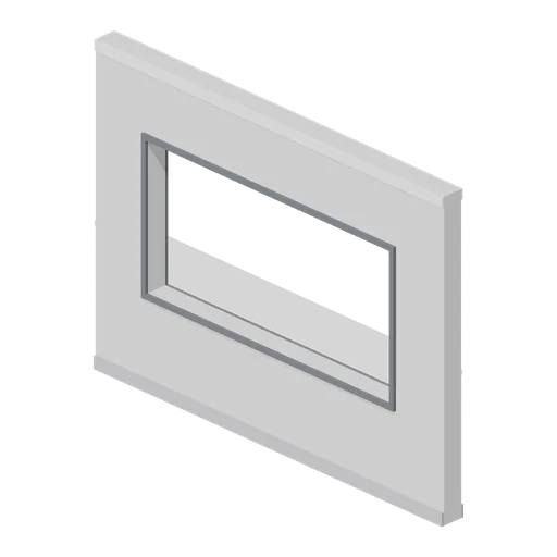 Greybox wall with wide window opening (Modular Greybox Architecture Kit)