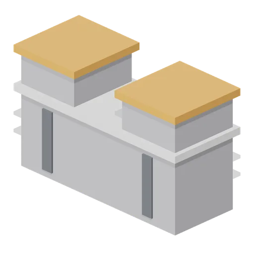 Greybox medium cover block with firing notch (Modular Greybox Architecture Kit)