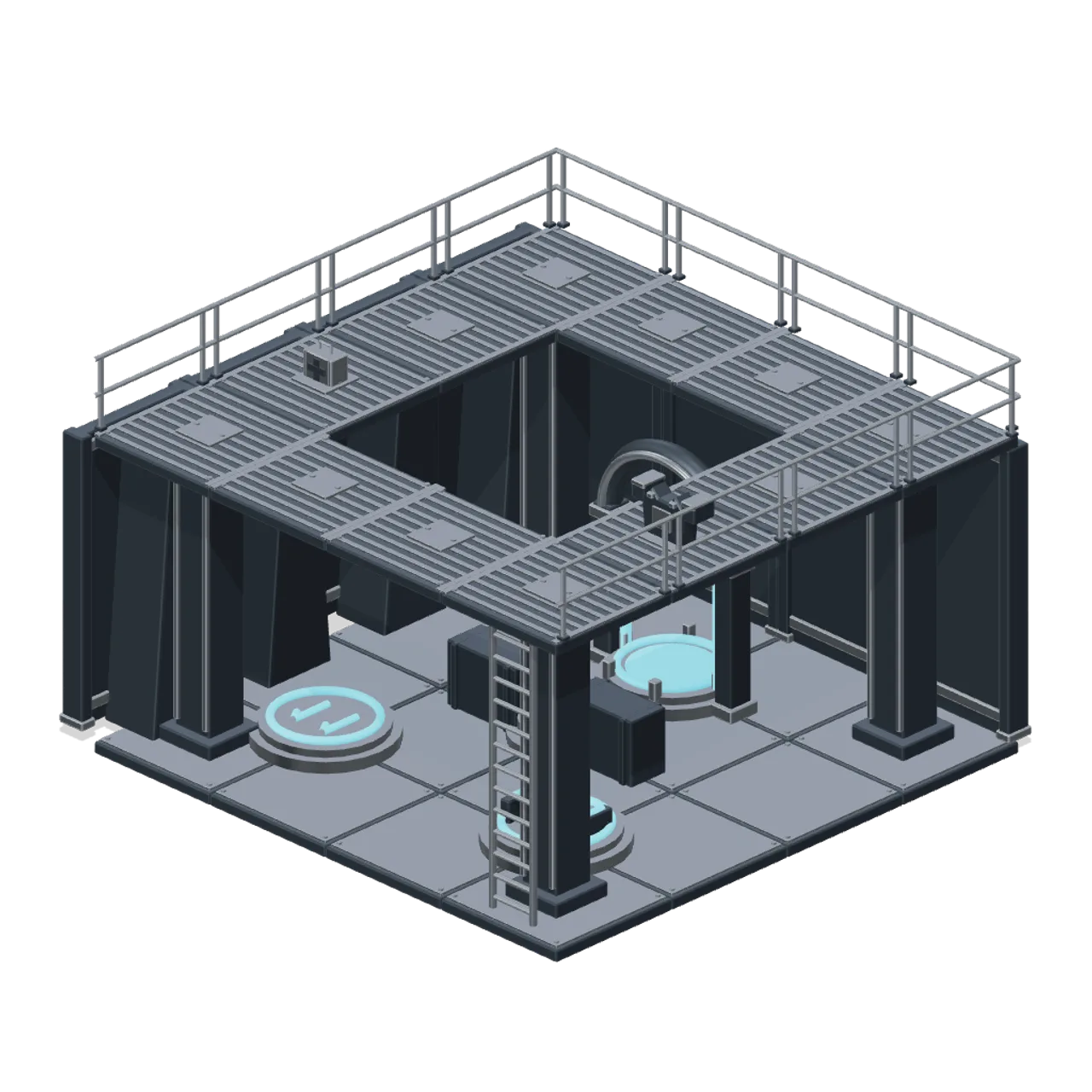 Arena Shooter Map Kit assembled scene