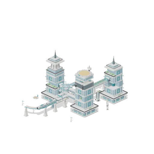 Three Tower Arcology Block (Arcology Towers and Skyways)