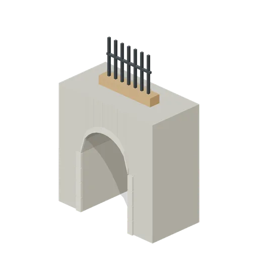 Portcullis Frame Raised (Medieval Castle Construction)