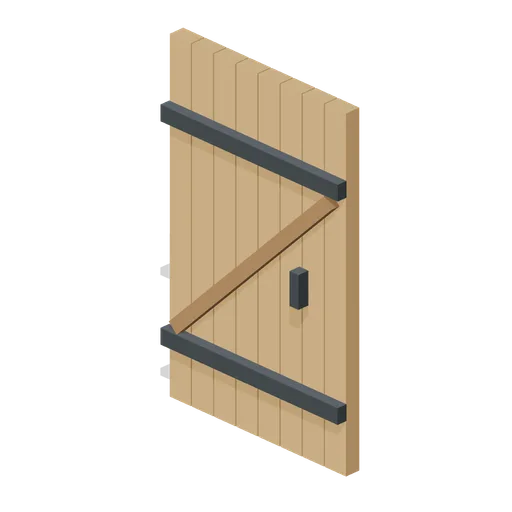 Timber Gate Single (Medieval Castle Construction)