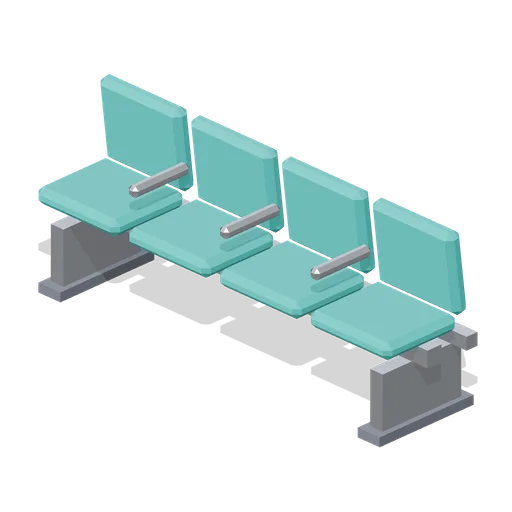 Waiting Bench Row (Hospital Wards and Clinic Operations)