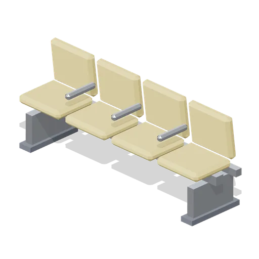 Waiting Bench Row Sun (Hospital Wards and Clinic Operations)