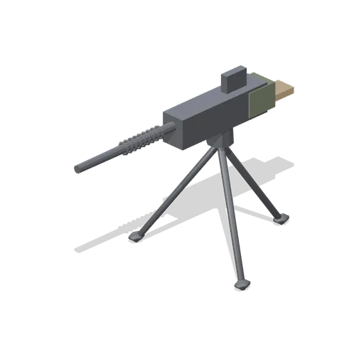 Heavy Machine Gun On Tripod (Tanks, Military Vehicles and Field Camp)