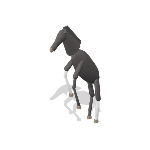 Riding Horse Rearing (Black) (Horse Stables and Equestrian Yard)