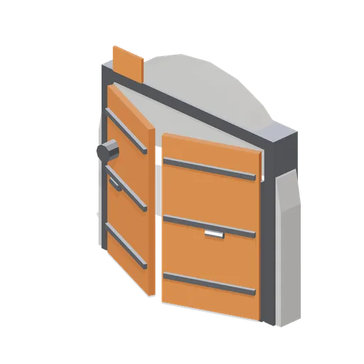Ventilation airlock door (Underground Mine and Shaft Works)